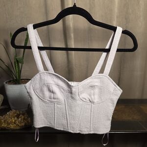 NWT Pale Lavender Textured Bustier Crop Top
